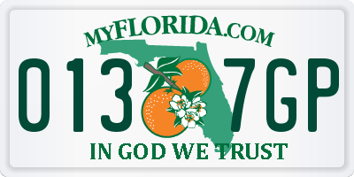 FL license plate 0137GP