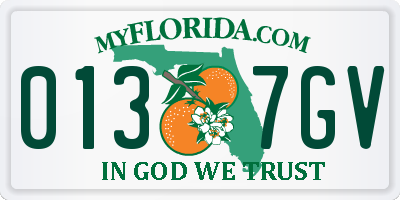 FL license plate 0137GV