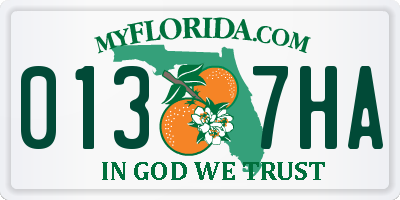 FL license plate 0137HA