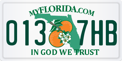 FL license plate 0137HB
