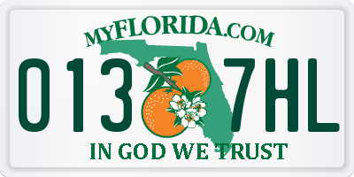 FL license plate 0137HL