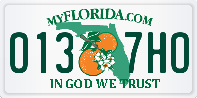 FL license plate 0137HO