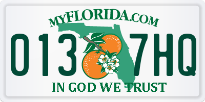 FL license plate 0137HQ