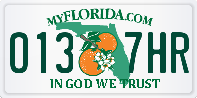 FL license plate 0137HR