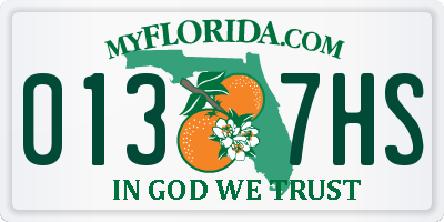 FL license plate 0137HS