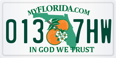 FL license plate 0137HW