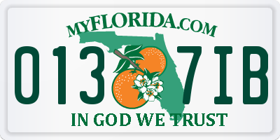FL license plate 0137IB