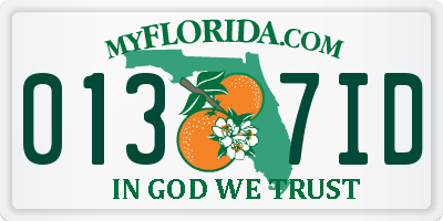 FL license plate 0137ID