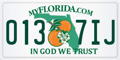 FL license plate 0137IJ