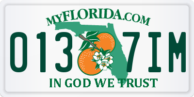 FL license plate 0137IM