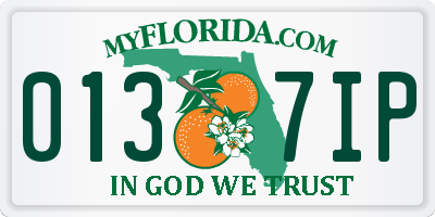FL license plate 0137IP
