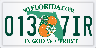 FL license plate 0137IR