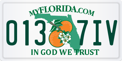 FL license plate 0137IV