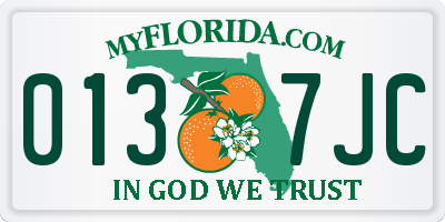 FL license plate 0137JC