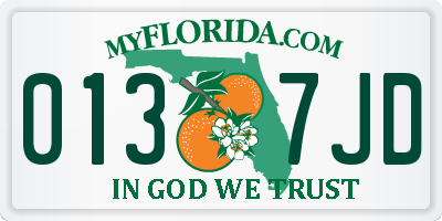 FL license plate 0137JD