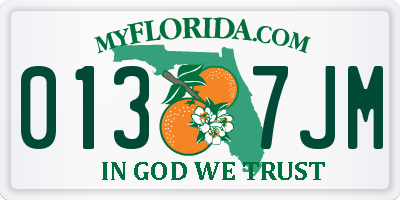 FL license plate 0137JM