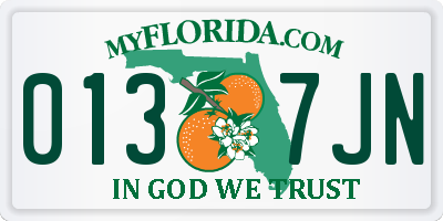 FL license plate 0137JN