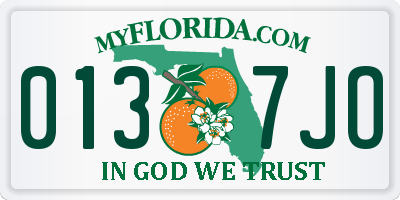 FL license plate 0137JO