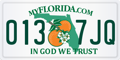 FL license plate 0137JQ