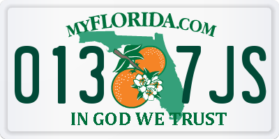 FL license plate 0137JS