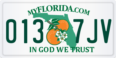 FL license plate 0137JV