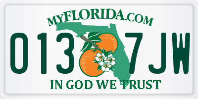 FL license plate 0137JW