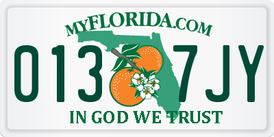FL license plate 0137JY