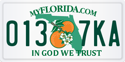 FL license plate 0137KA