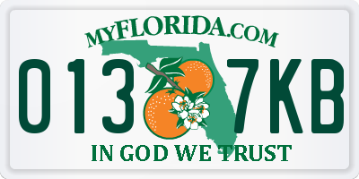 FL license plate 0137KB