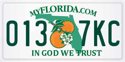 FL license plate 0137KC