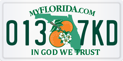 FL license plate 0137KD