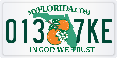 FL license plate 0137KE