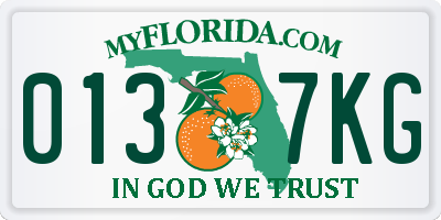 FL license plate 0137KG