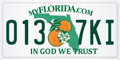 FL license plate 0137KI