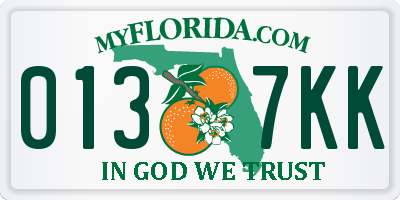 FL license plate 0137KK