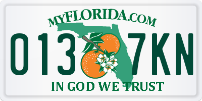 FL license plate 0137KN