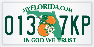 FL license plate 0137KP