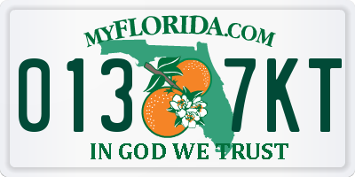 FL license plate 0137KT