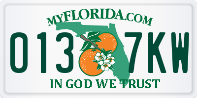 FL license plate 0137KW