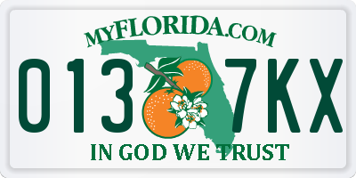 FL license plate 0137KX