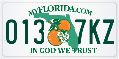 FL license plate 0137KZ