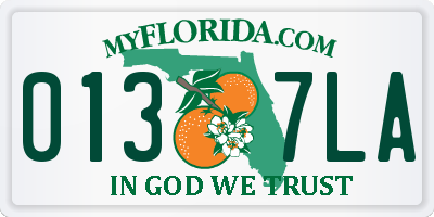FL license plate 0137LA