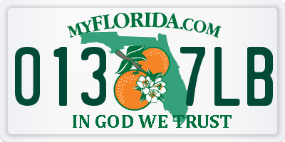 FL license plate 0137LB