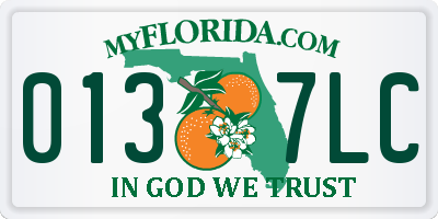 FL license plate 0137LC