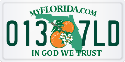 FL license plate 0137LD