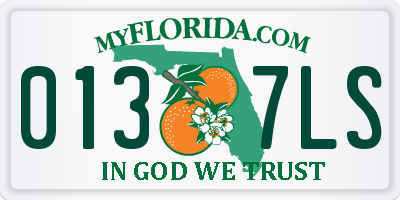 FL license plate 0137LS