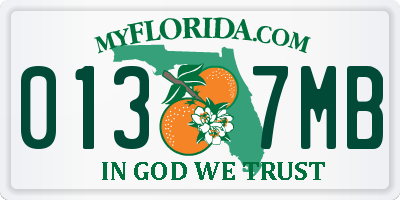 FL license plate 0137MB