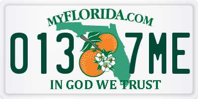 FL license plate 0137ME