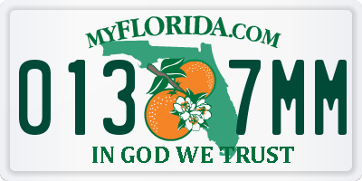 FL license plate 0137MM
