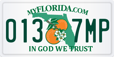 FL license plate 0137MP